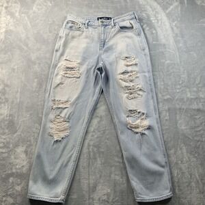 Hollister Jeans Womens 11R W30 L27 Ultra High Rise Mom Distressed Ripped Denim